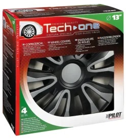 Auto Esterno|Copricerchi per auto avalone silver & black - ø 13" 31620