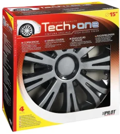 Best Copricerchi per auto "avera" silver & black - ø 15" pilot 31617 Auto Esterno