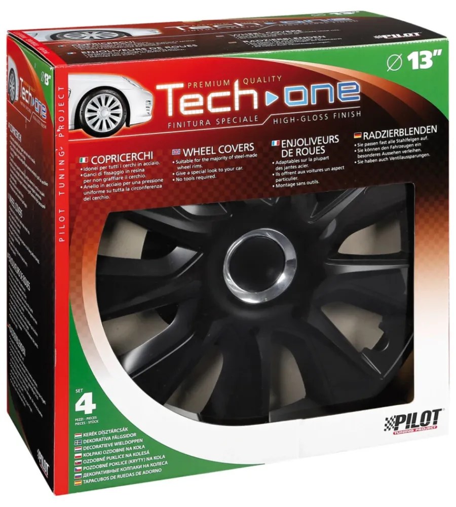 Auto Esterno-Lampa Copricerchi per auto "stratos rc black" - ø 13" pilot 31605