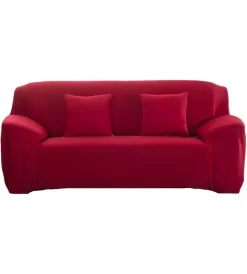 BellaHome Tessile D'Arredo|Copridivano 2 posti elasticizzato rosso, 145-185 cm