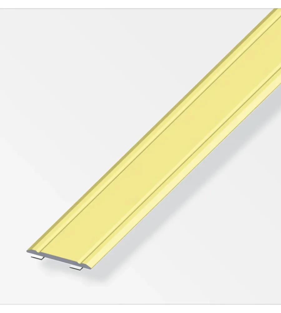 Ferramenta Per Mobili E Infissi-Alfer aluminium Coprisoglia 30x2 alluminio ottonato autoadesivo - 1 metro.
