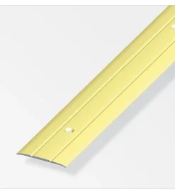 Alfer aluminium Ferramenta Per Mobili E Infissi|Coprisoglia 37x2.5 alluminio ottonato forato - 2 metri.