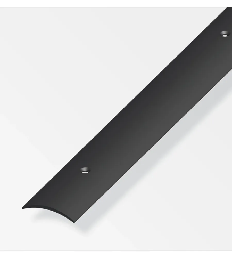 Ferramenta Per Mobili E Infissi-Alfer aluminium Coprisoglia 30x5 pvc nero forato - 1 metro.
