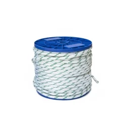 Sistemi Di Fissaggio- Corda in poliestere ø 8 mm. bianco con segnalino verde 80 mt.