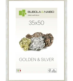 Bubola&Naibo Decorazione Pareti|Cornice in legno colore argento "marisa" - 35 x 50 cm