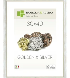 Decorazione Pareti-Bubola&Naibo Cornice in legno colore argento "marisa" - 30 x 40 cm