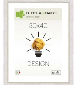 Bubola&Naibo Decorazione Pareti|Cornice in legno colore bianco "lela" - 30 x 40 cm