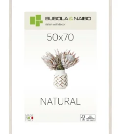 Bubola&Naibo Decorazione Pareti|Cornice in legno colore bianco "tulipa" - 50 x 70 cm