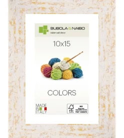 Outlet Cornice in legno colore bianco "andy" - 10 x 15 cm Decorazione Pareti