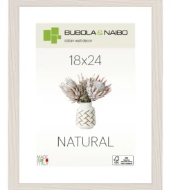 Bubola&Naibo Decorazione Pareti|Cornice in legno colore bianco "tulipa" - 18 x 24 cm