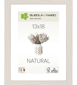Cornice in legno colore bianco "tulipa" - 13 x 18 cm Decorazione Pareti