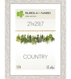 Bubola&Naibo Decorazione Pareti|Cornice in legno colore bianco "milton" - 21 x 29,7 cm