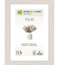 Decorazione Pareti-Bubola&Naibo Cornice in legno colore bianco "tulipa" - 10 x 15 cm