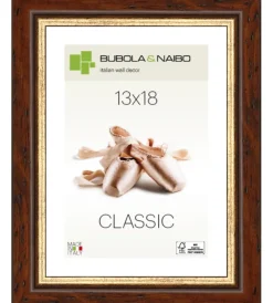 Bubola&Naibo Decorazione Pareti|Cornice in legno colore marrone "greta" - 13 x 18 cm