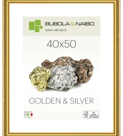 Bubola&Naibo Decorazione Pareti|Cornice in legno colore oro "beta" - 40 x 50 cm