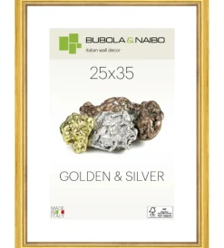 Outlet Cornice in legno colore oro "marisa" - 25 x 35 cm Decorazione Pareti