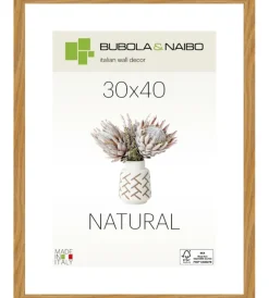 Bubola&Naibo Decorazione Pareti|Cornice in legno colore rovere "tulipa" - 30 x 40 cm