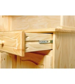 Vetrine E Vetrinette- Credenza 2 ante + 3 cassetti in pino massello finitura naturale.