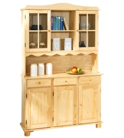 Vetrine E Vetrinette- Credenza 2 ante + 3 cassetti in pino massello finitura naturale.