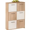 Credenze E Buffet- Credenza buffet 6 ante finitura rovere e bianco, 77x30x115 cm