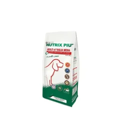 Nutrix Più Alimenti Secco Cane|Crocchette per cani nutrix piu' adulto di taglia media con pollo e pesce 10 kg