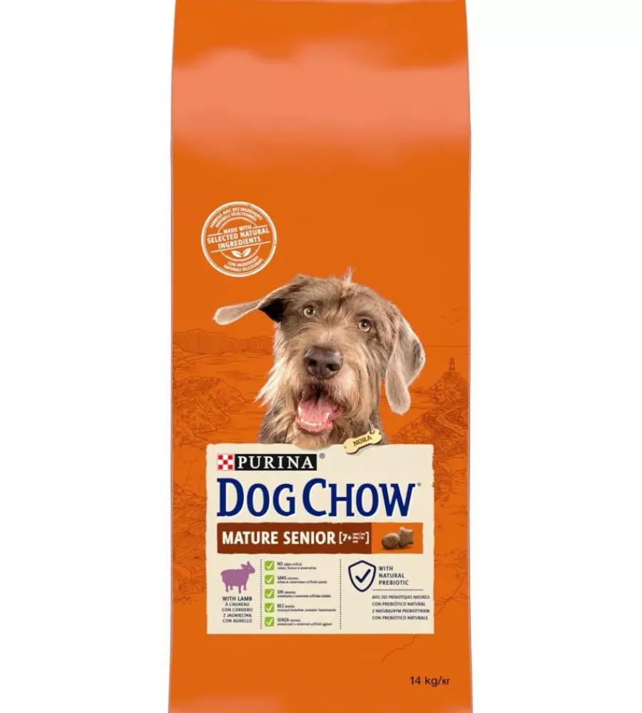 Alimenti Secco Cane-Purina Crocchette per cani "dog chow mature senior" anziano di tutte le taglie con agnello 14 kg