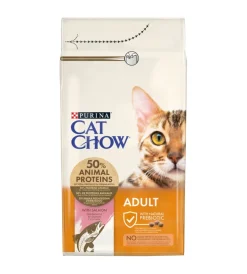 Purina Alimenti Secco Gatto|Crocchette per gatto adulto "cat chow"  al salmone, 1,5 kg -