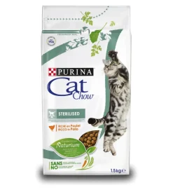 Alimenti Secco Gatto-Purina Crocchette per gatto adulto sterilizzato "cat chow"  al pollo, 1,5 kg -