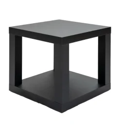 Tavolini|Cubo multifunzione tavolino e comodino in mdf e pvc nero 40x40x38 cm