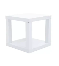 New Cubo multifunzione tavolino e comodino in mdf e pvc bianco 40x40x38 cm Tavolini