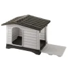 Cucce E Accessori Relativi-Ferplast Cuccia per cani da esterno "dogvilla 90" con parete ribaltabile in resina grigio 88x72x65 cm