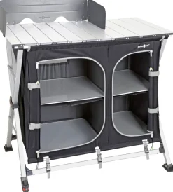 Campeggio-Brunner Cucina da campeggio pieghevole "azabache ct cross square" in alluminio e poliestere nero 2 scomparti 99x51x90/115 cm