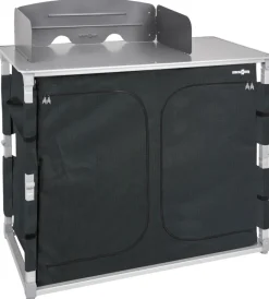 Campeggio-Brunner Cucina da campeggio pieghevole "azabache daily ct" in alluminio e poliestere grigio 2 scomparti 102x50,5x84 cm