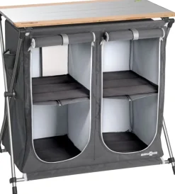 Campeggio-Brunner Cucina da campeggio pieghevole "razor ultralight ct" in alluminio e poliestere nero 2 scomparti 80x46x82 cm