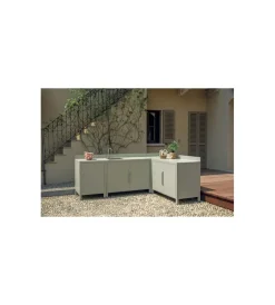 Barbecue|Cucina da esterno modulare solaria "modulo 4" in alluminio grigio chiaro 120x60x90 cm