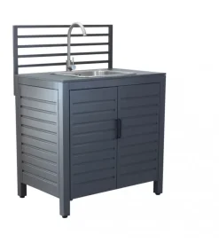 Barbecue- Cucina da esterno modulare elica garden "oklahoma 2" con lavello in alluminio antracite 90x62x125 cm