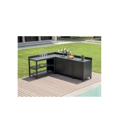 Clearance Cucina da esterno modulare solaria "modulo 3" in alluminio antracite 60x60x90 cm Barbecue