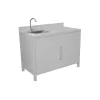 Barbecue- Cucina da esterno modulare solaria "modulo 1" in alluminio grigio chiaro con lavello 120x60x90 cm