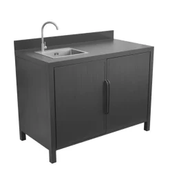 Barbecue|Cucina da esterno modulare solaria "modulo 1" in alluminio antracite con lavello 120x60x90 cm
