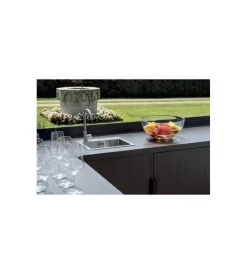Barbecue|Cucina da esterno modulare solaria "modulo 1" in alluminio antracite con lavello 120x60x90 cm