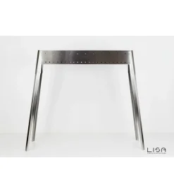 Lisa Barbecue|Cuocispiedini a carbonella "miami 800" in acciaio inox  106x36x83 cm