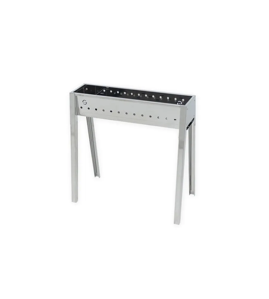 Barbecue-Lisa Cuocispiedini a carbonella "milano 50" in acciaio inox 50x32,5x49,5 cm