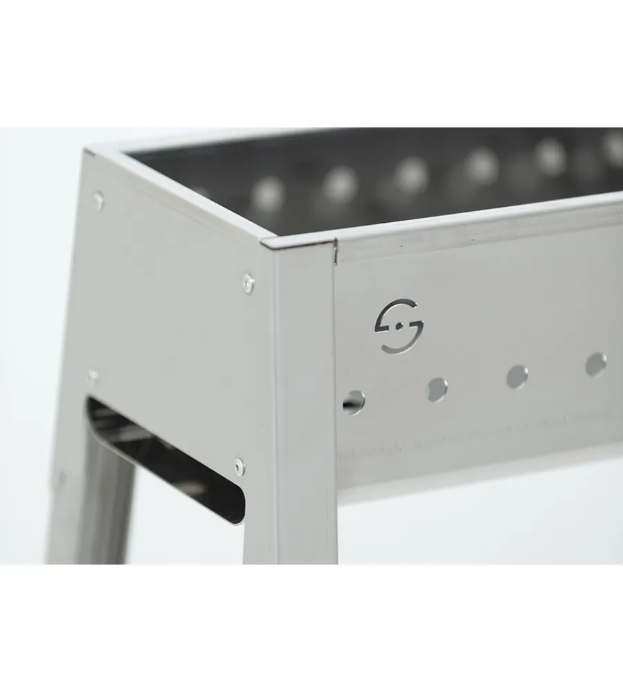 Barbecue-Lisa Cuocispiedini a carbonella "milano 50" in acciaio inox 50x32,5x49,5 cm