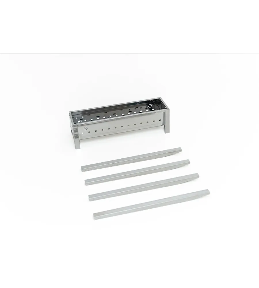 Barbecue-Lisa Cuocispiedini a carbonella "milano 50" in acciaio inox 50x32,5x49,5 cm