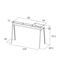 Barbecue-Lisa Cuocispiedini a carbonella "torino 80+40" con kit paratia 119x49,5x91 cm