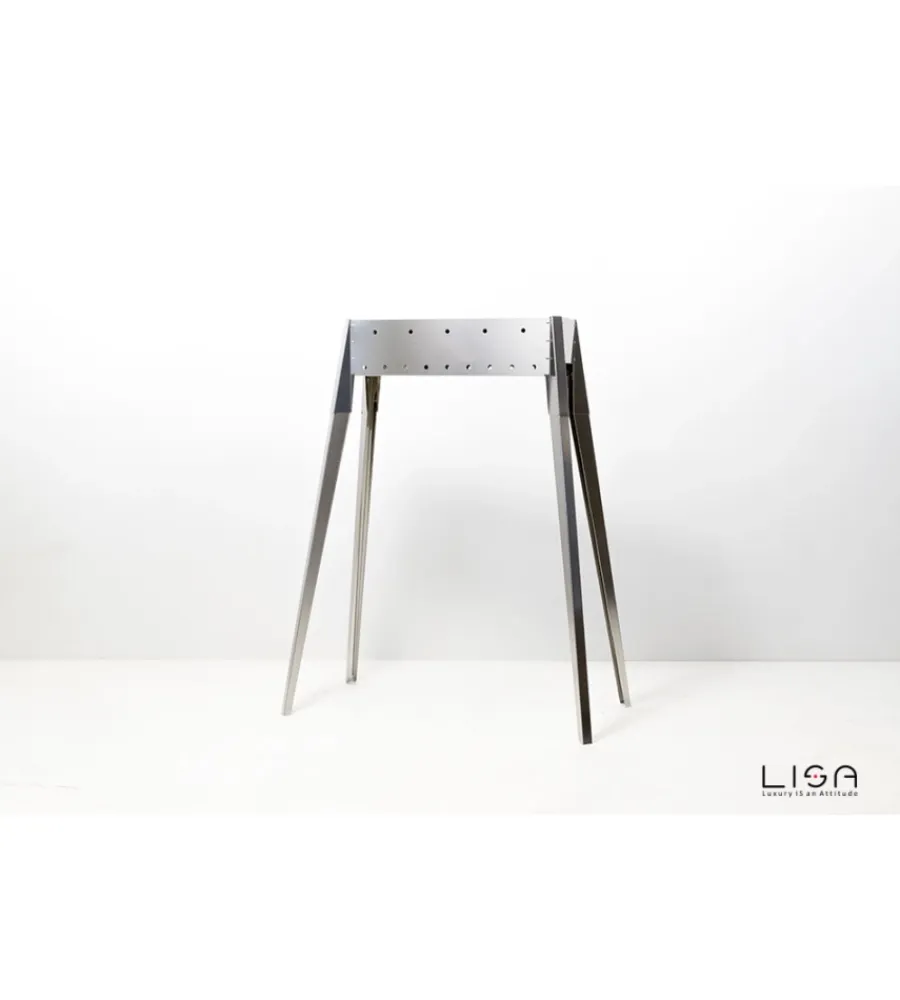 Barbecue-Lisa Cuocispiedini a carbonella "miami 500" in acciaio inox 60x36x83 cm