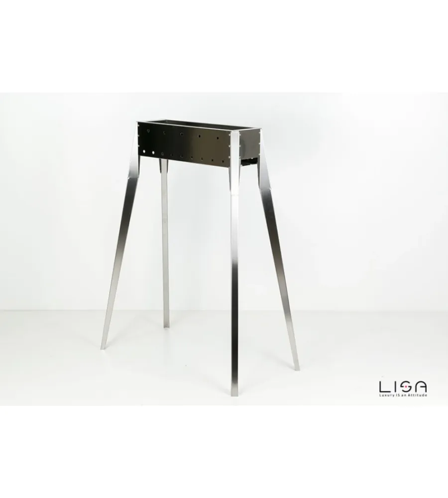 Barbecue-Lisa Cuocispiedini a carbonella "miami 500" in acciaio inox 60x36x83 cm