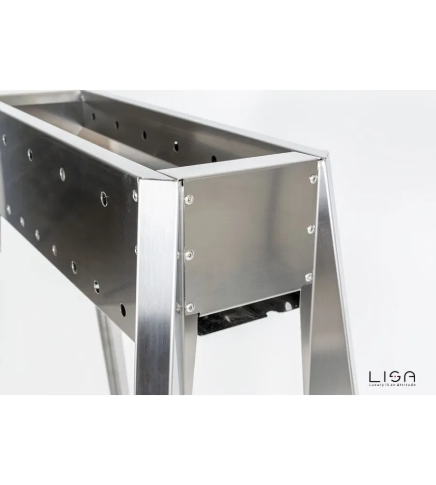 Barbecue-Lisa Cuocispiedini a carbonella "miami 500" in acciaio inox 60x36x83 cm