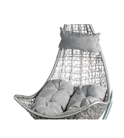EuroGarden Mobili Da Giardino E Accessori|Cuscino di ricambio per poltrona sospesa in tessuto colore grigio scuro spessore 3 cm