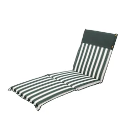 Mobili Da Giardino E Accessori|Cuscino per sdraio da esterno a righe verdi, 57x185x2,5 cm